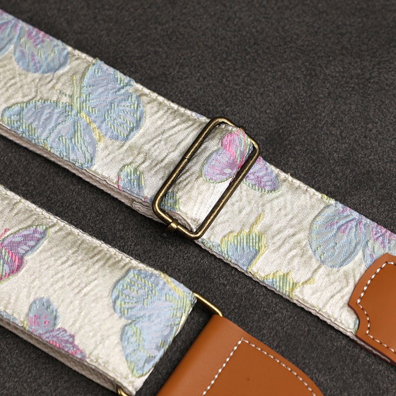 凹凸纹络彩色蝴蝶电吉他背带通用E电贝斯肩带适用民谣木吉他古典