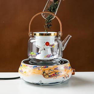 家用001国潮壶煮 全茶蒸煮茶器煮自动电陶炉耐高温玻璃壶茶具套装
