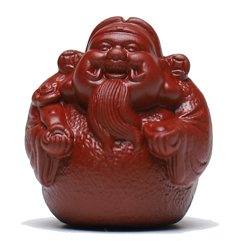 宜兴原矿紫砂茶宠小摆件可养 财神雕塑家居茶桌功夫茶具配件