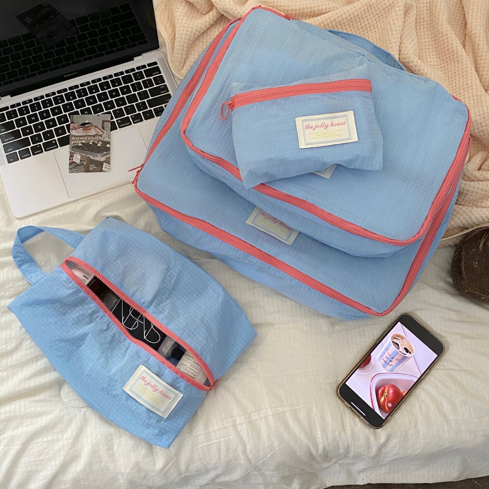 旅行收纳袋分装袋~防水尼龙布衣物行李箱整理袋衣服分装包证件包