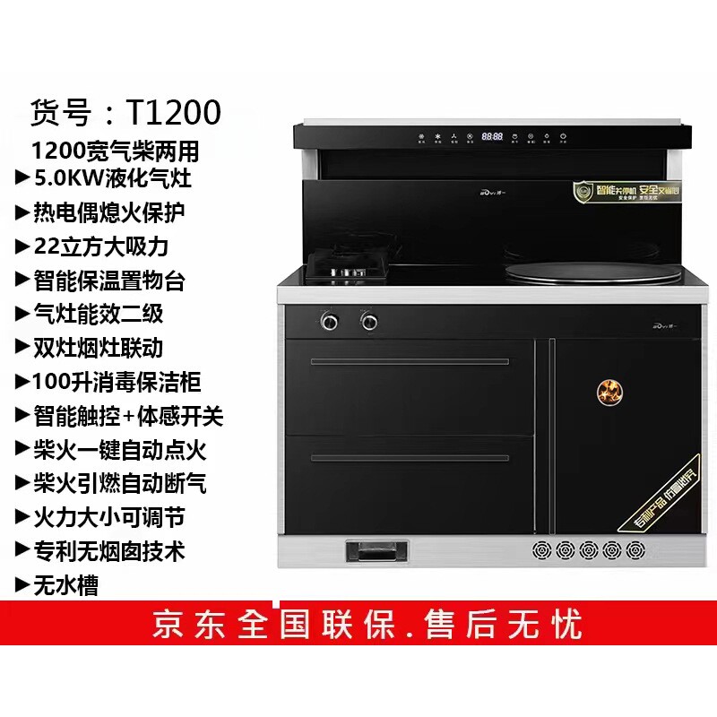 向往家用农村环保无烟一体式柴气两用柴火集成灶