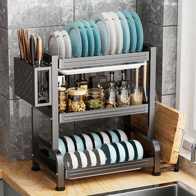 厨房置物架碗架碗碟碗盘收纳架沥水架家用不锈钢放碗筷收纳盒碗柜