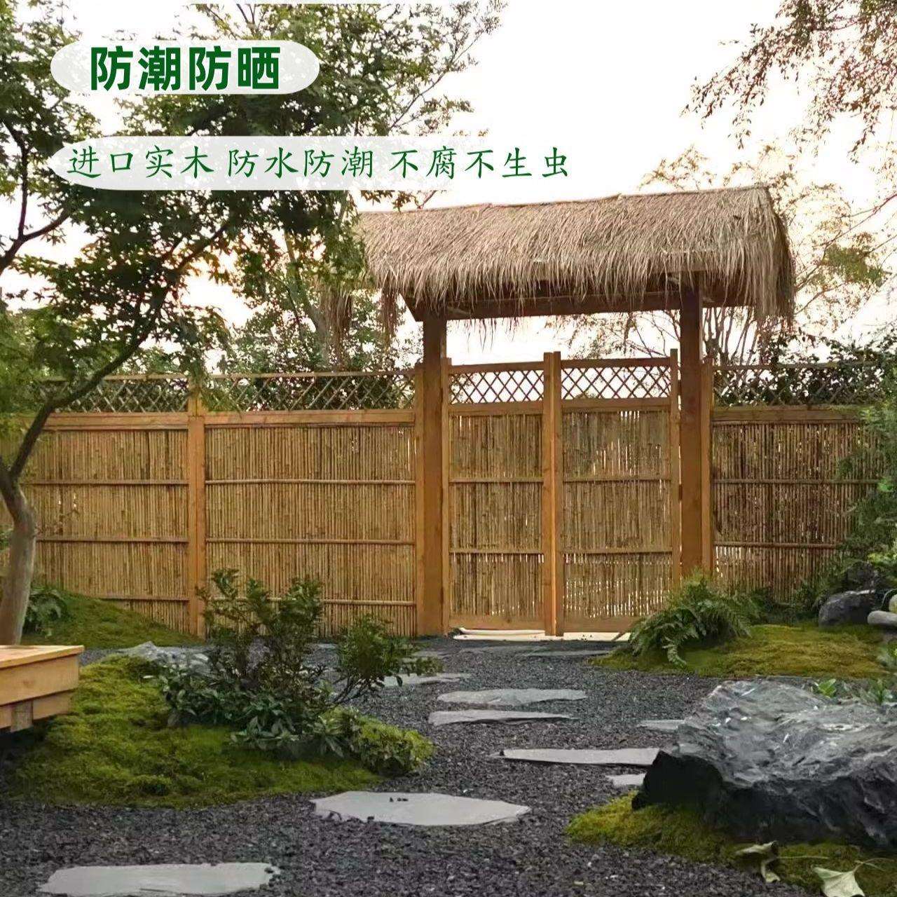 防腐木庭院室庭院庭院门楼大门门竹门新款山庄小院楼门户外小院门
