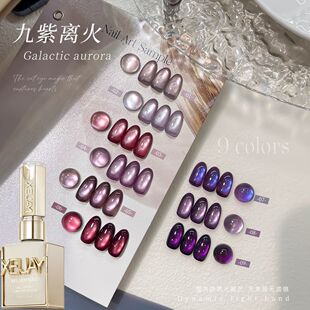 2025年新款网红流行高级感黑加仑紫猫眼甲油胶美甲店专用