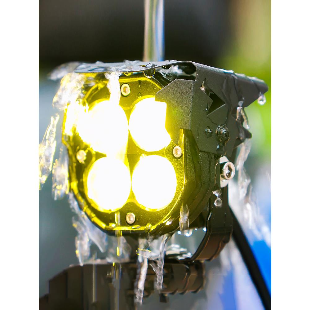 电动车灯摩托车超亮led大灯改装外置强光透镜射灯12v60V铺路灯