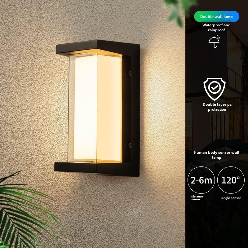 户外壁灯人体传感器防水Led阳台通道升级超亮墙户外庭院露台壁灯
