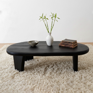 侘寂风实木茶几客厅不规则日式 茶台矮桌 原木复古现代简约设计师款