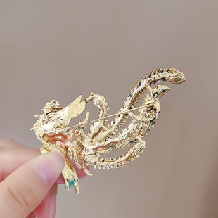 胸針新中式 鳳凰復(fù)古衣飾優(yōu)雅氣質(zhì)百搭服飾胸花飾品別針配飾女
