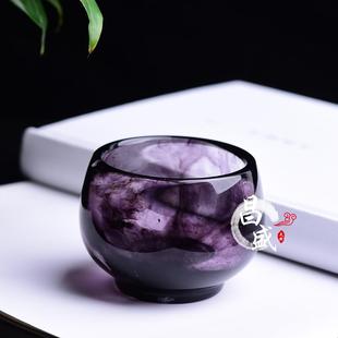 茶社 天然原石水晶杯纯手工打磨主人杯品茗杯家用单杯养生茶具套装