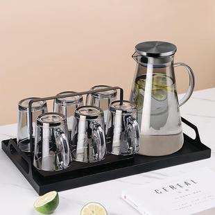 家用客厅茶杯玻璃水壶水杯杯具茶具现代简约高档 轻奢北欧水具套装