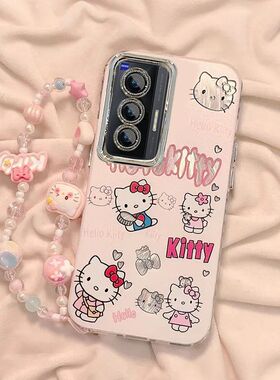 适用vivox70手机壳v2133a保护套x70pro全包防摔软v2134a带镜头膜vlvox70t新款V2132高级viv0x卡通kt猫可爱女