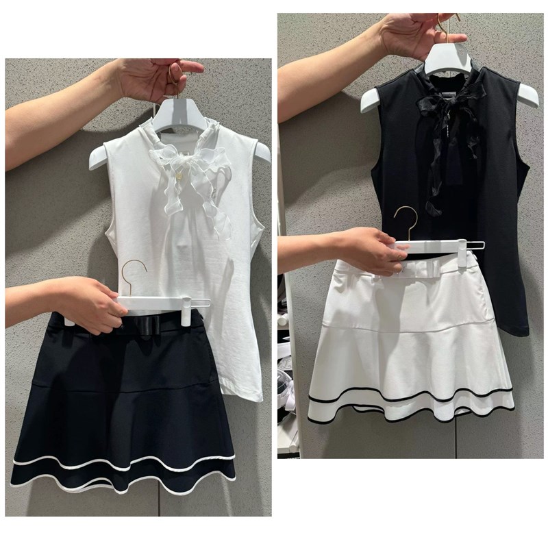 淑女风高尔夫球服女套装韩版时尚修身显H瘦无袖上衣运动高球半身