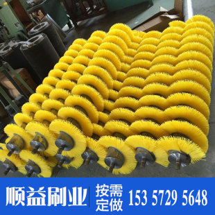 尼龙丝弹簧式 厂家定做螺旋f毛刷辊 滚筒刷清洗除尘导向用工业滚刷