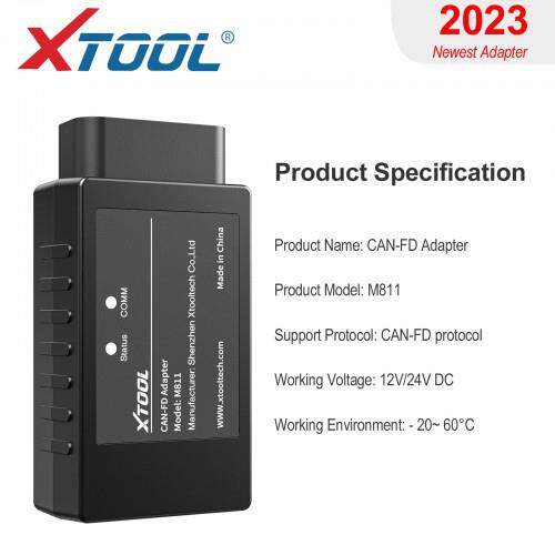 XTOOLCAN-FDCANFD适配器兼容X100PAD2/PAD3/A80系列/D7D8系列