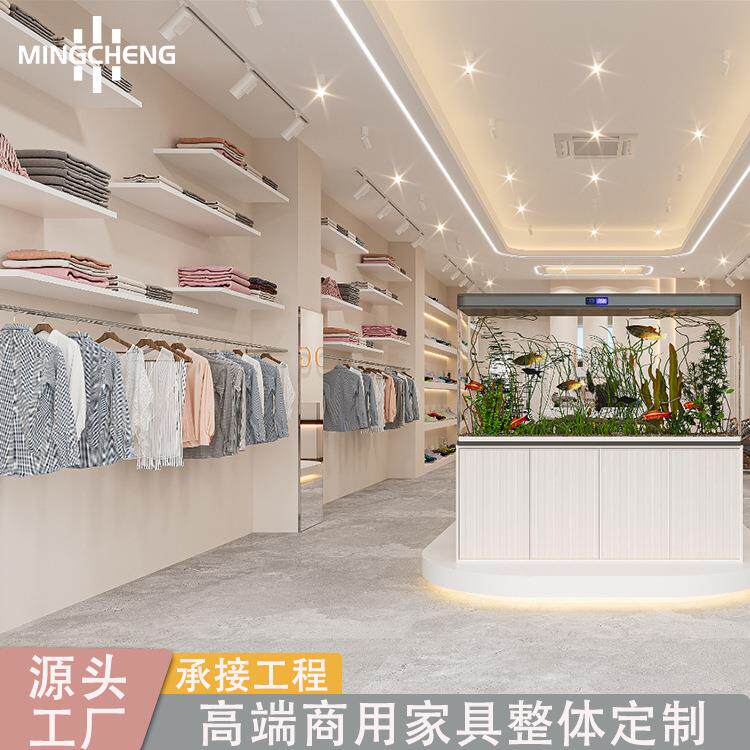 商场服装店展示柜烤漆上墙折叠衣服陈列道具壁挂式木制家居服展柜