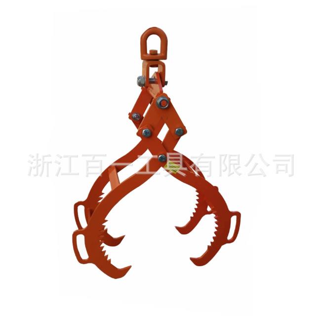 防滑吊钩原木起重钳4爪重型提树器夹木器提树钩旋转伐木器搬木器