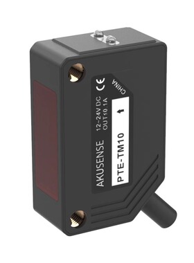 明治传感器PTE-TM10PC方型光电传感器红光对射光电开关感应器10米