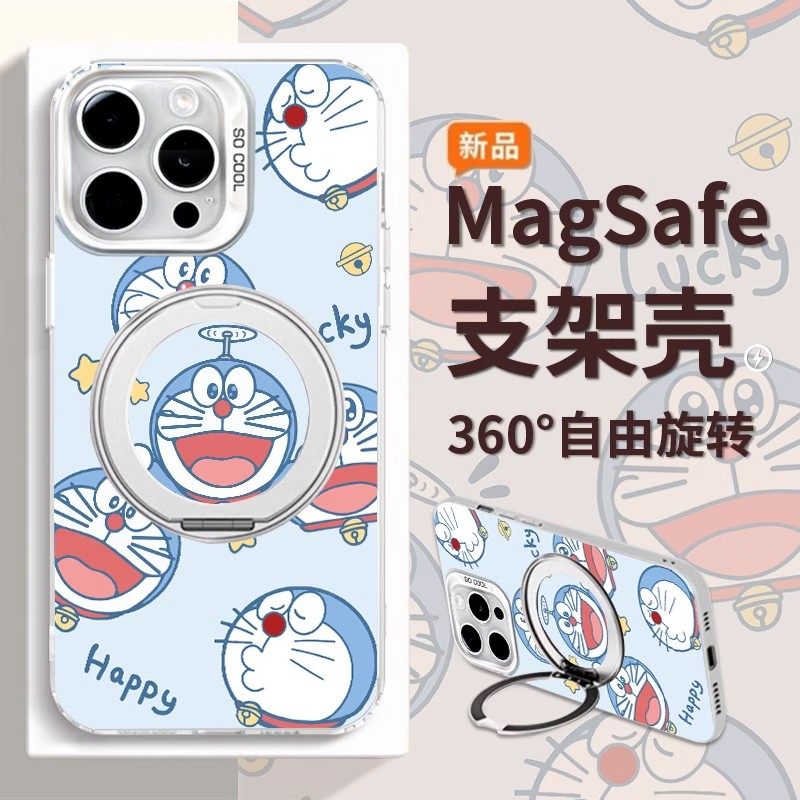 哆啦A梦适用苹果17pro手机壳iPhone15promax磁吸14p13pm12华为mate60pro荣耀magic7pura70p50三星s25u支架