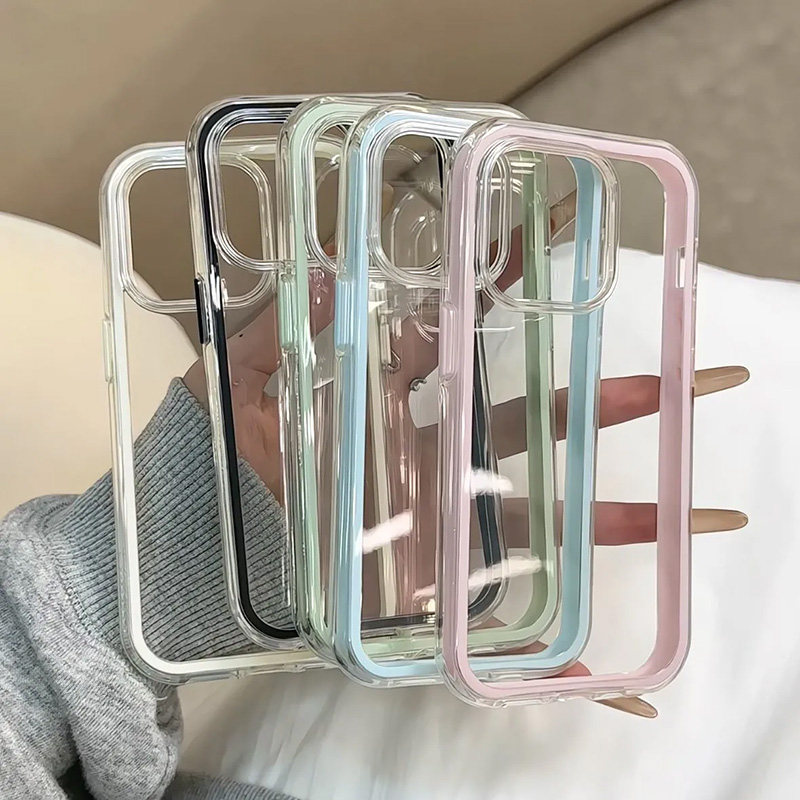 适用于苹果17air手机壳iPhone16多巴胺平果15/14pro十六七撞色二合一13/12软11简约边框韩系夏MAX防摔保护套