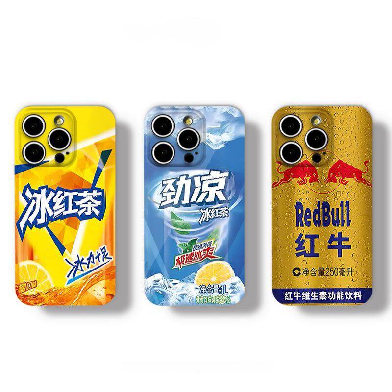 劲凉冰红茶适用红米K80手机壳Redmi夏天K7060e至尊电竞NOTE14/13/9冰爽红牛turbo4火civi2/3硬壳30i菲林12c套