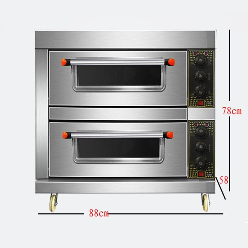 电烤箱商用大f容量大型全自动双层烤饼箱面包披萨烤炉二层二盘四