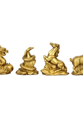 铜十二生肖摆件铜鼠牛虎属兔龙蛇马羊猴鸡狗猪摆件 铜生肖 摆件