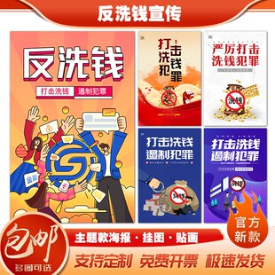防范非法集资宣传海报挂图金融诈骗知识展架展板反洗钱宣传单彩页