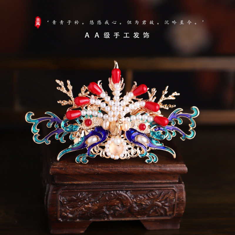 古风汉服头饰古代发梳发簪子插梳发钗盘发古典边夹发饰配饰手工