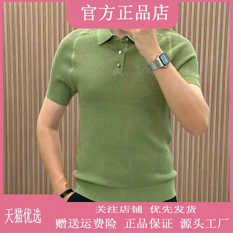 欧尼迪男装高端品质痞帅轻奢休闲翻领短袖Polo潮牌修身夏季针织衫