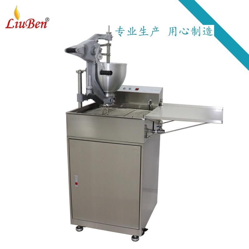 SUS304甜甜圈机手动操控大油炸缸炉立式波提机珠帘花纹圆圆圈机