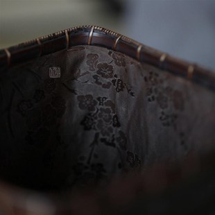 饰盒家用家具托具 奇竹斋竹编制香云纱收纳箱礼品包茶具茶道零配装
