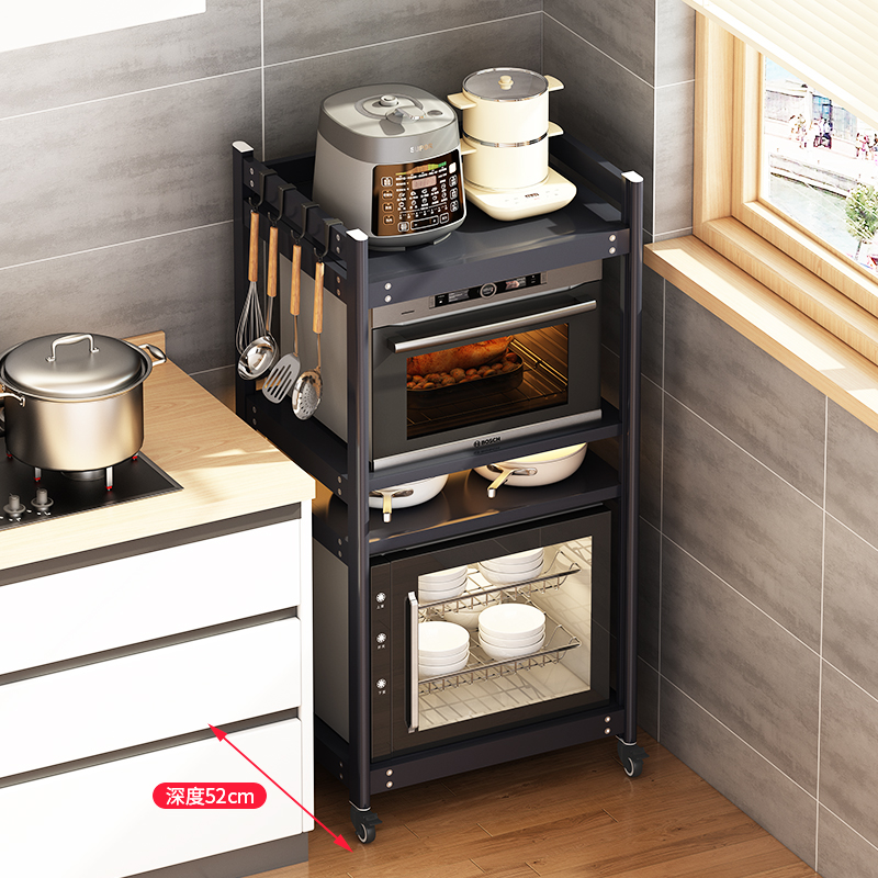 厨房落地式置物架大尺寸微波炉蒸烤箱多功能货架储物柜锅具收纳架