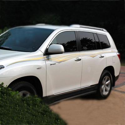 适用08-14款汉兰达车身彩条整车改装装饰专用腰线线汽车贴纸拉花