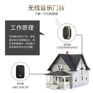 防水自发电门铃无线家用超远距离不用电池智能电子遥控老人呼叫器