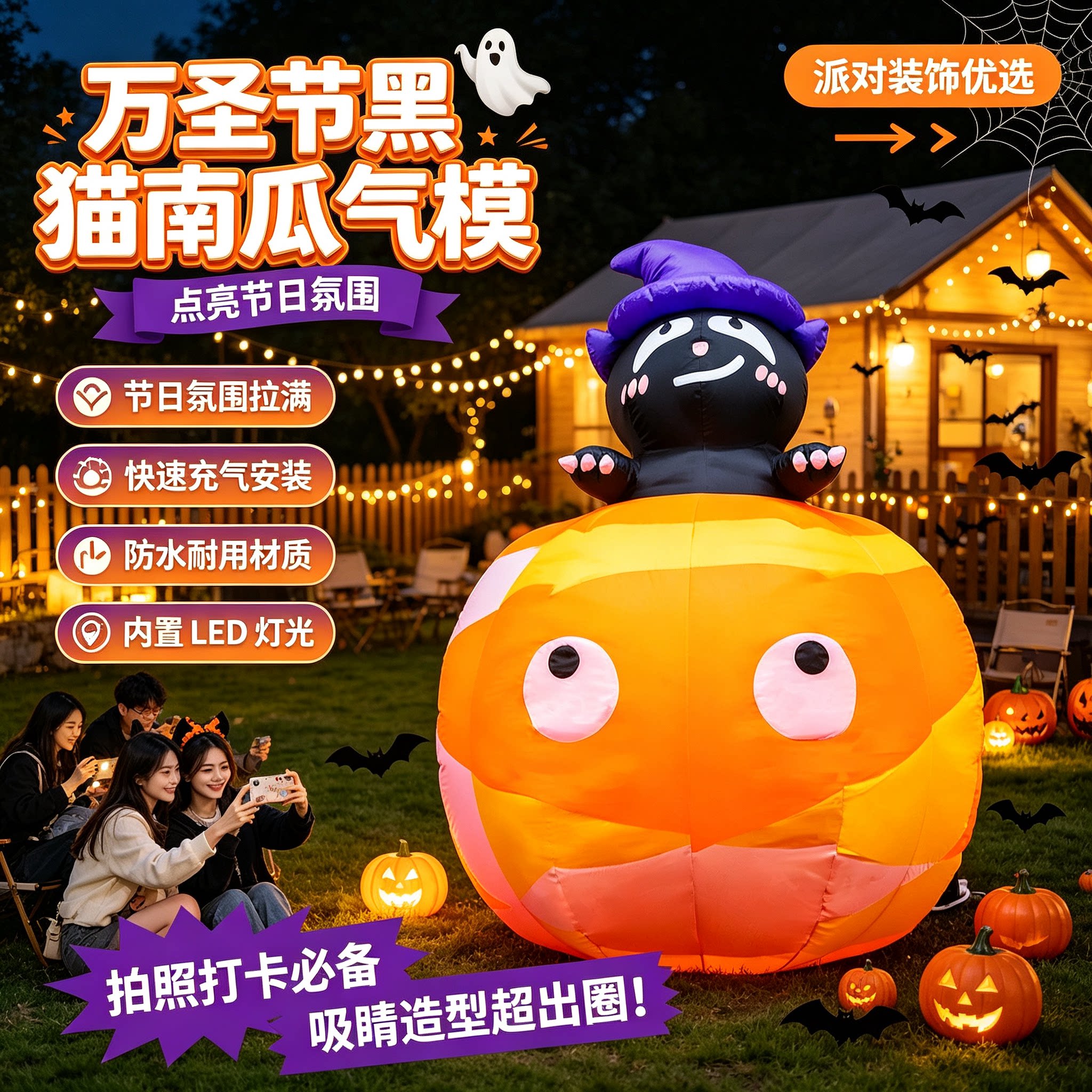 万圣节南瓜装饰品大型充气气模