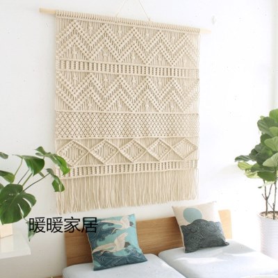 美丽心情.北欧风手工编织挂毯 卧室床头客厅背景墙挂件样板房壁画