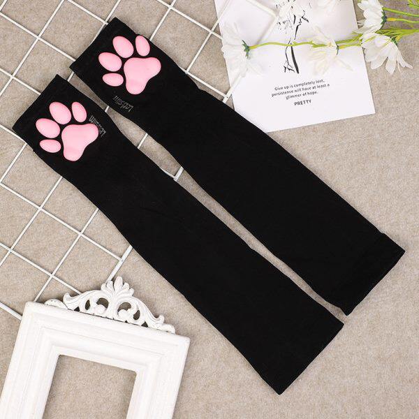 3D猫肉垫防晒袖套女夏防紫外线开车手套护臂户外长款骑行冰袖