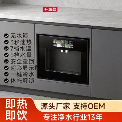 家用内嵌式管线机嵌入压缩机制冷直饮机即热自吸桶装水冰热饮水机