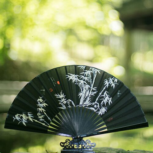 3YK扇子折扇中国风男士古风黑色小扇儿童随身便携折叠扇夏季女式