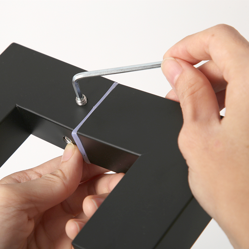 玻璃门拉手不锈钢方管黑色双弯灰白偏斜脚烤漆电镀有框地弹簧把手