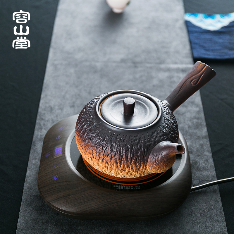 容山堂粗陶煮茶器陶壶三界电陶炉功夫茶具耐热烧水壶大号侧把茶壶