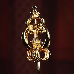 铜禅杖配件地藏王菩萨法杖佛像手持锡杖地藏法器小饰品摆件