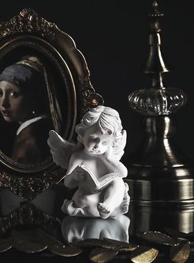 美式复古做旧天使工艺品北欧摆件装饰客厅小雕塑