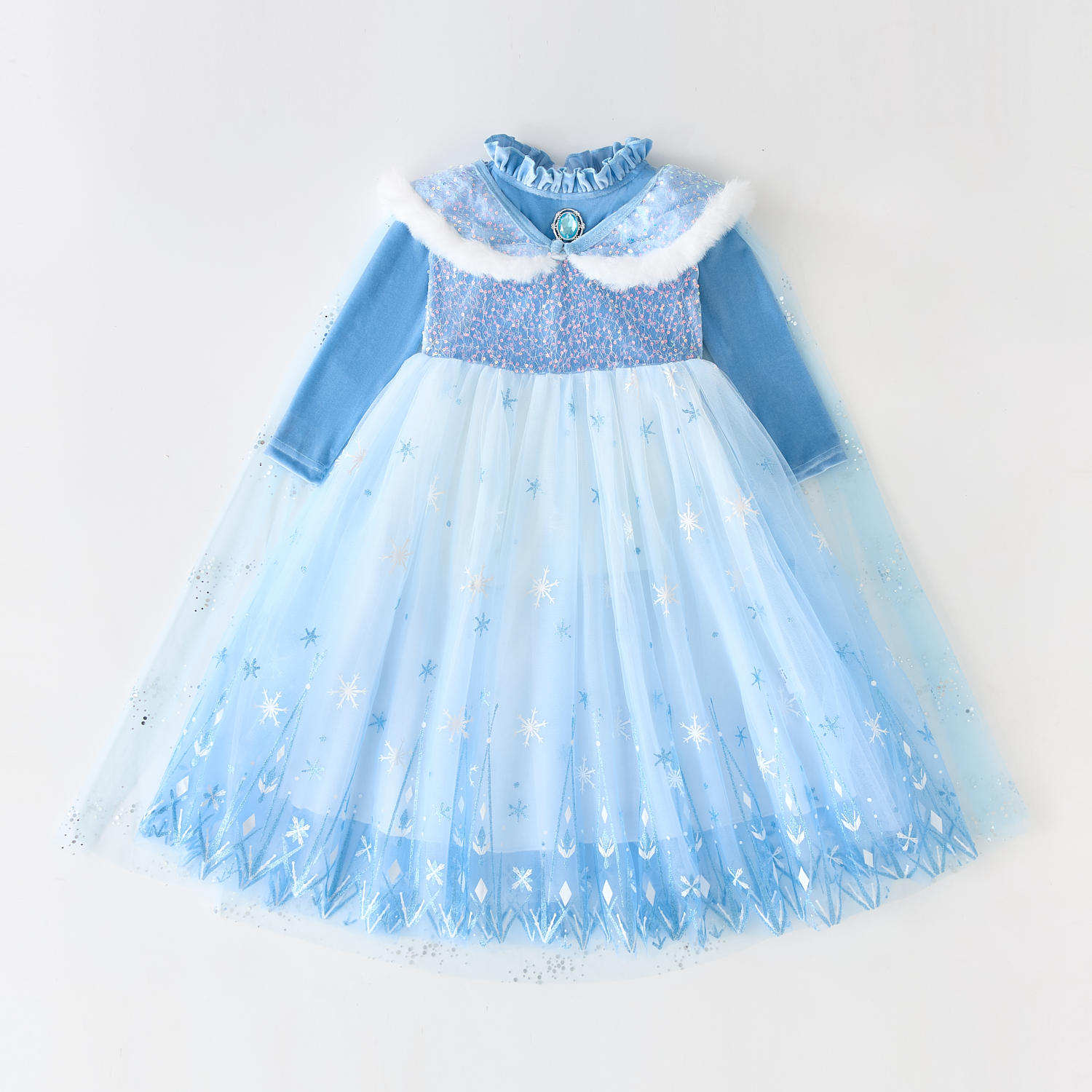 跨境万圣节爱莎公主裙冰雪奇缘