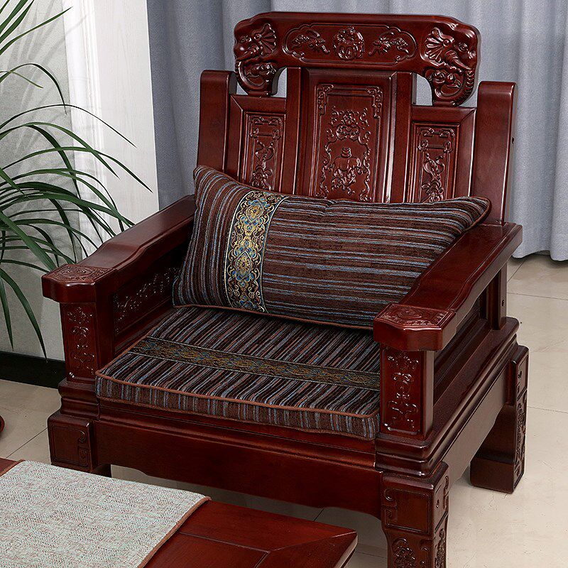 新中式太师椅坐垫红木沙发官帽椅茶椅垫加厚海绵垫圈椅垫定制座垫