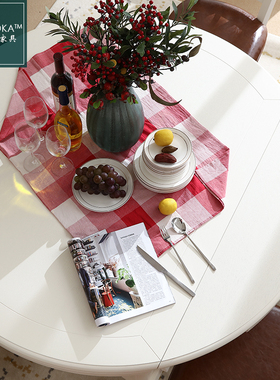 美式乡村桃花心木白色餐厅圆形跳台餐桌可折叠变形桌面