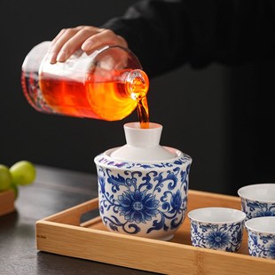 酒具套装 黄酒温酒器烫酒家用陶瓷老式 烈酒白酒热温酒壶定制收纳包