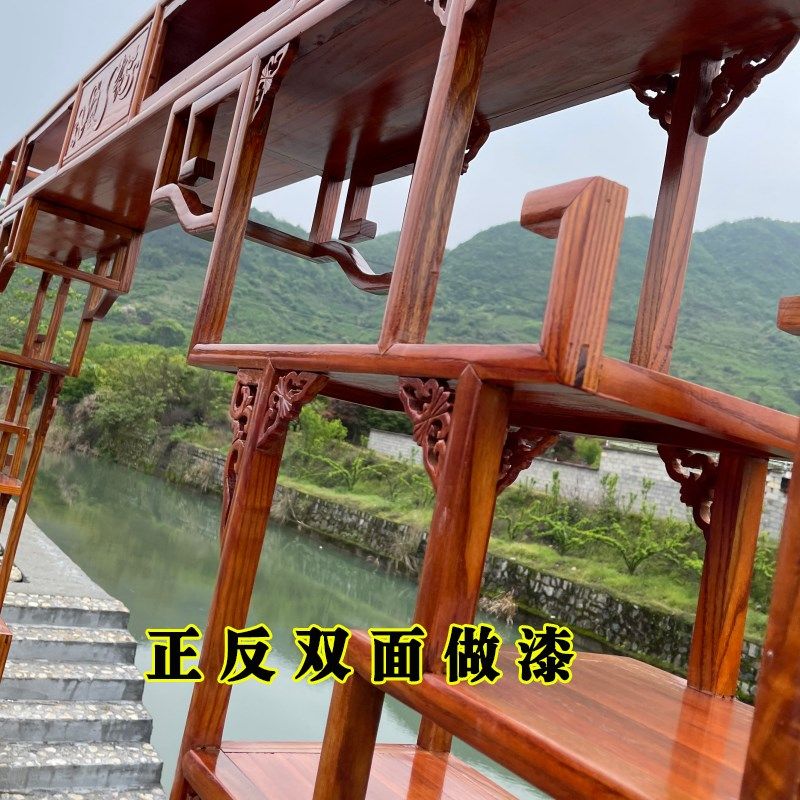 月亮门新中式隔断客厅博古架月洞门伸缩玄关多宝阁实木置物架书架