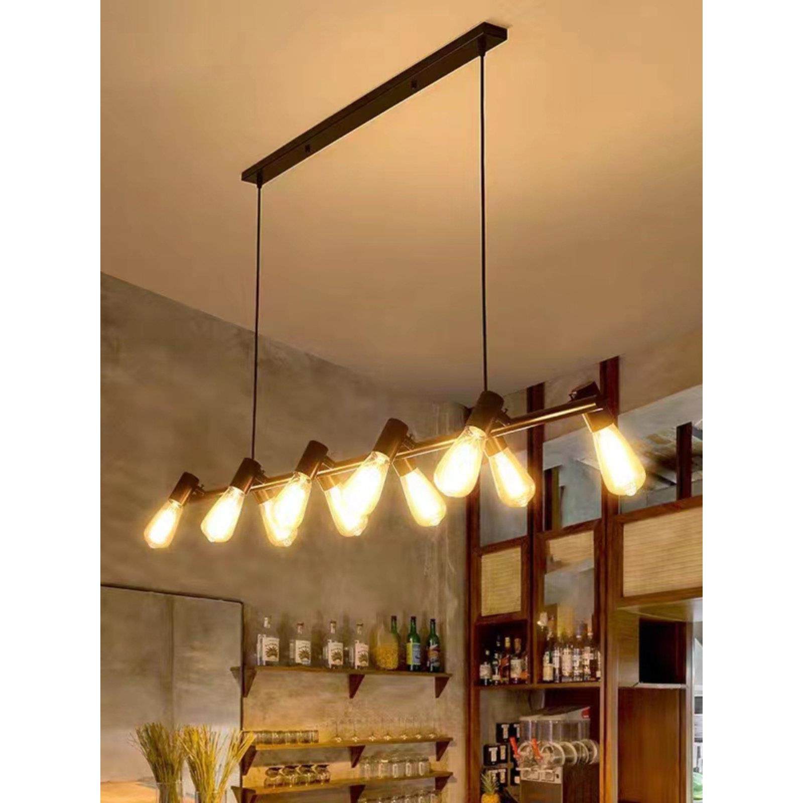 复古餐厅吊灯饭厅灯创意个性咖啡厅吧台灯书房餐桌茶室LED长条灯