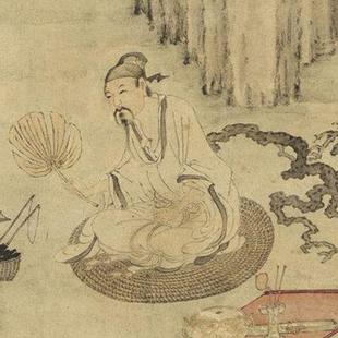 饰卷轴挂画 明唐寅煎茶图国画复古山水画家居客厅办公室玄关书房装
